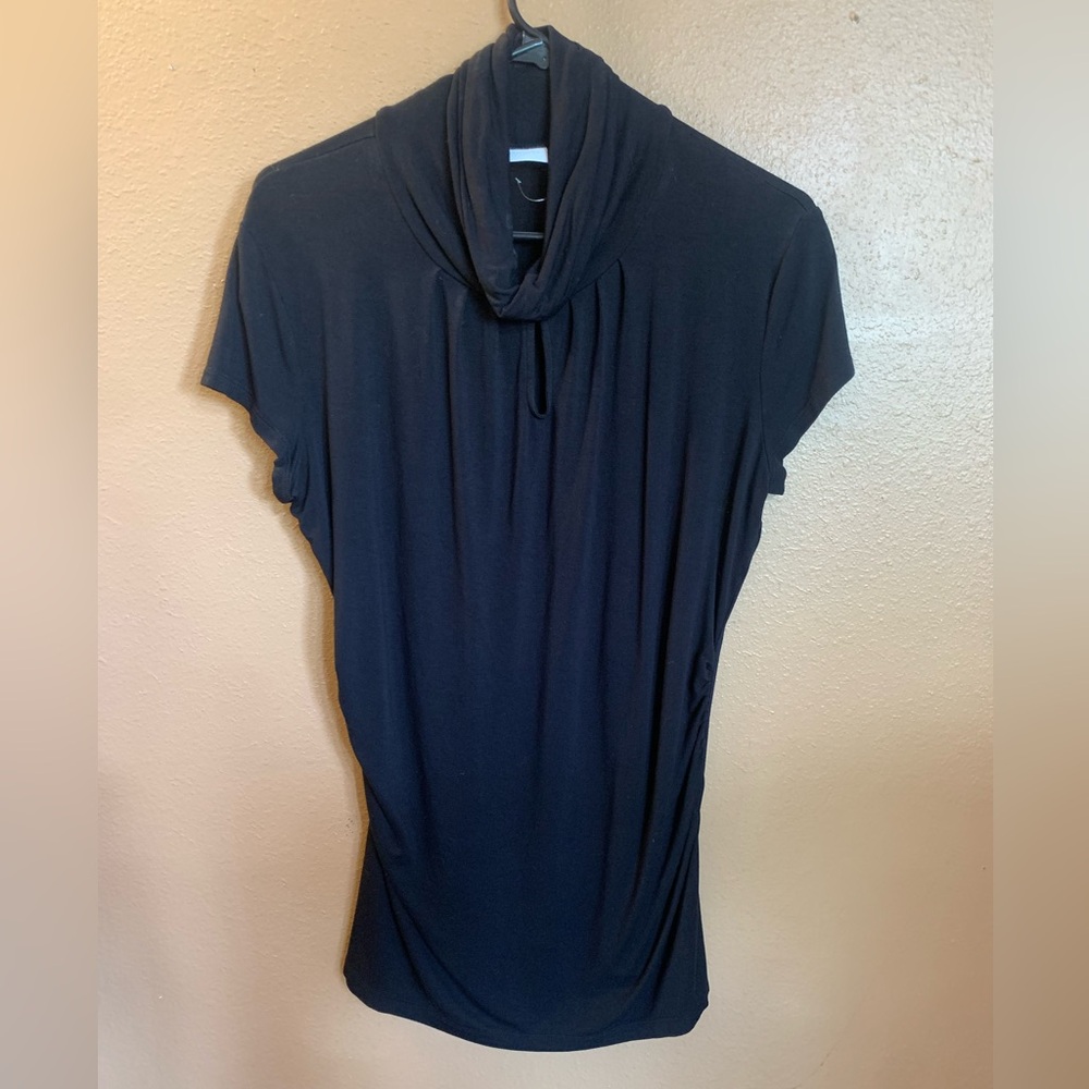 New York & Co Turtleneck Short Sleeve Blouse - L